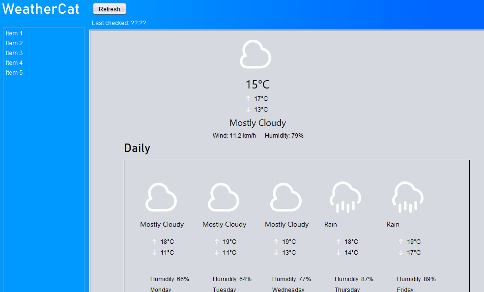 WeatherCat Development